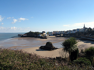 The view of the harbour and town from the Croft Court gardens